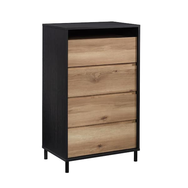 SAUDER Acadia Way 4-Drawer Raven Oak Chest of Drawers 48 in. x 29 in. x 19 in.