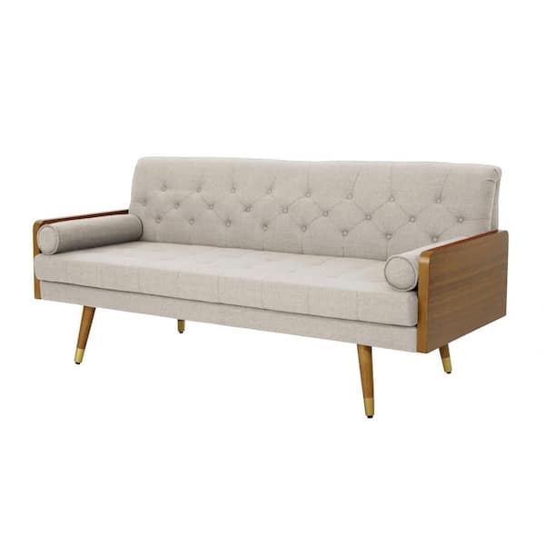 Noble House 72 in. Square Arm 3-Seater Sofa in Beige