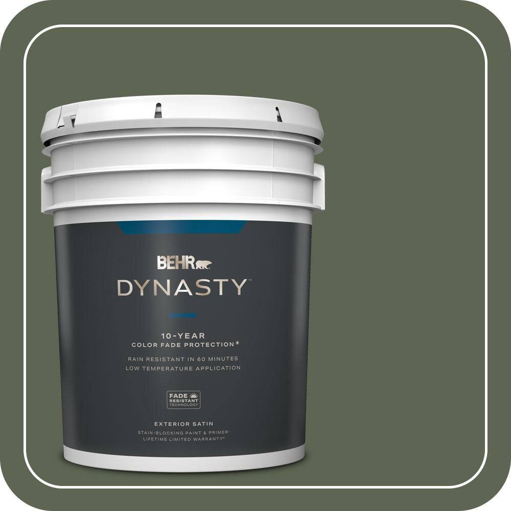 BEHR DYNASTY 5 gal. #N390-7 Cypress Vine Satin Enamel Exterior Stain ...