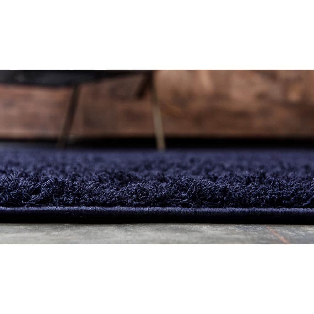 Midnight Blue Rectangular 8' x 10' Shag Rug for Kids