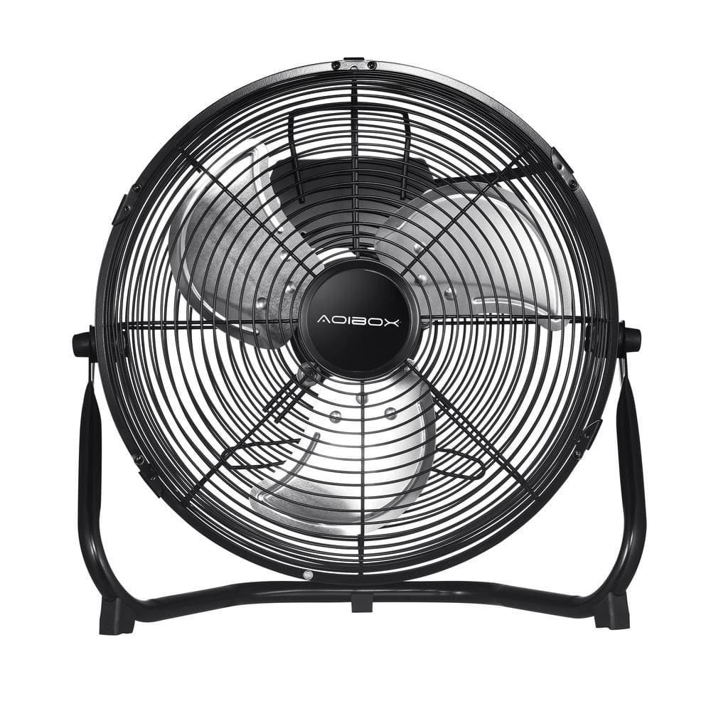 Aoibox In Speed High Velocity Industrial Heavy Duty Metal Floor Fan In Black With Tilting