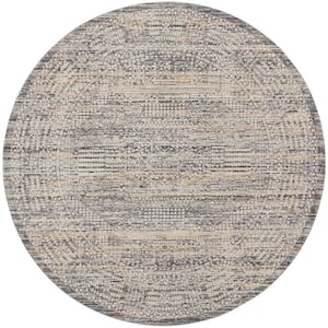 Nyle Ivory Slate 8 ft. x 8 ft. Round Vintage Persian Area Rug