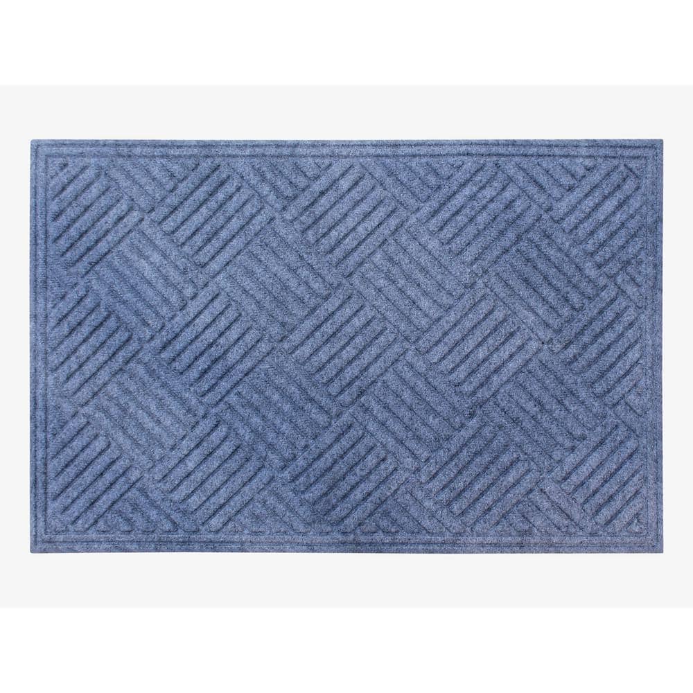 A1HC Parquet Medium Grey 24 in. x 36 in. Eco-Poly Scraper Mats with Anti-Sl