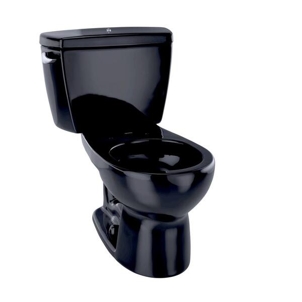 TOTO Drake 2-Piece 1.6 GPF Single Flush Round Toilet with Insulated Tank and Bolted Tank Lid in Ebony