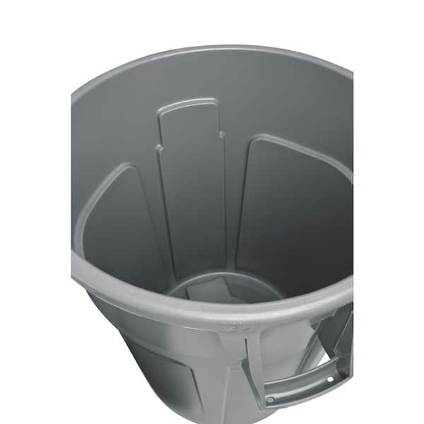 Rubbermaid Commercial Products Brute 44 gal. Grey Round Vented Wheeled Trash Can (2-Pack), Gray