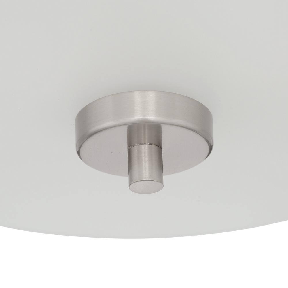 Fusion 14" Brushed Nickel and Frosted Glass Flush Mount Light