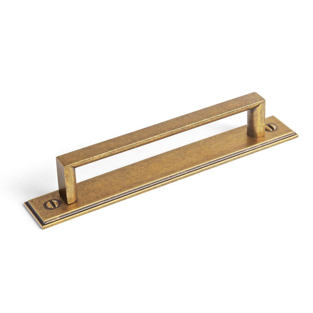2-Pack 5 in. (128 mm) Antique Brass Zinc Alloy Cabinet Pull with Rectangular Backplate Drawer Bar Pull price history on PriceWatchPro