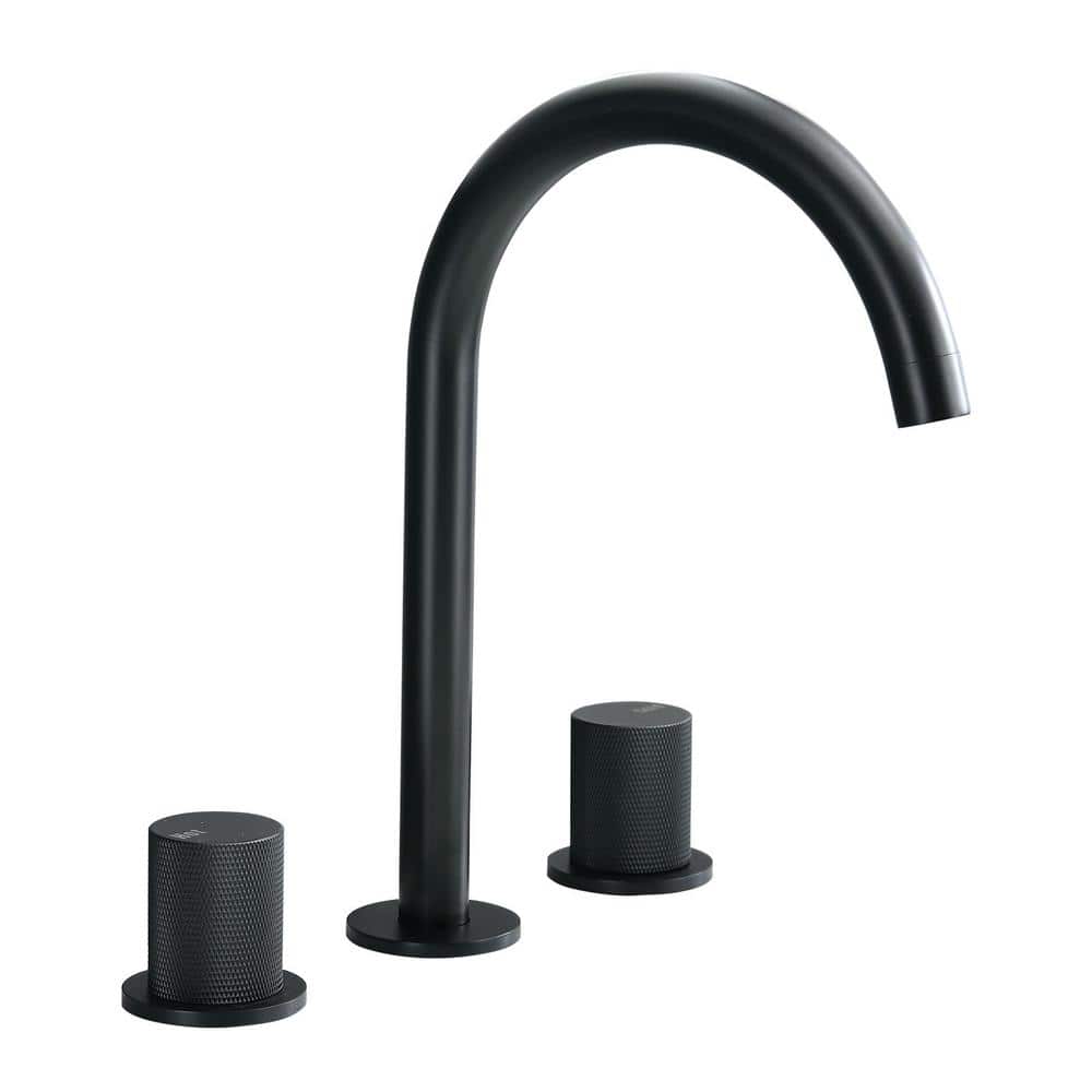 Deck Mount Double Handles Bathroom Faucet, 8 in. Widespread 3 Holes Bathroo