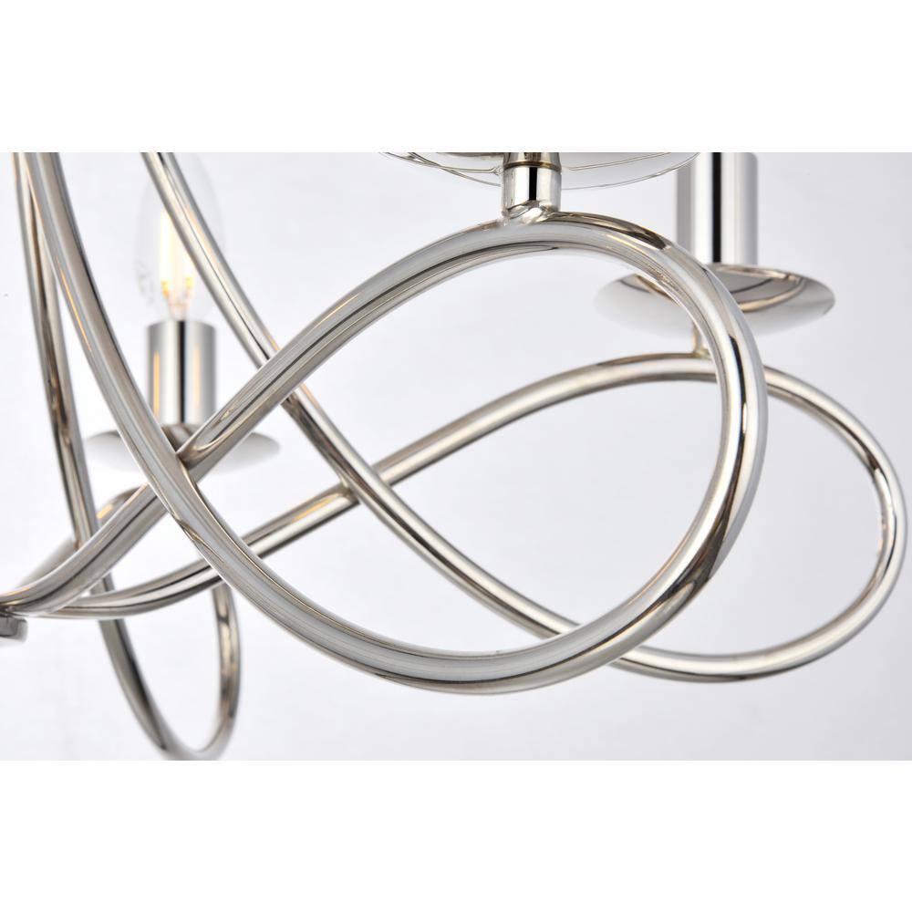 Lyndon Polished Nickel 6-Light Pendant Chandelier
