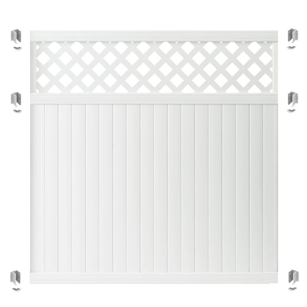 Veranda Lewiston 6 ft. H x 6 ft. W Vinyl Lattice Top Fence Panel