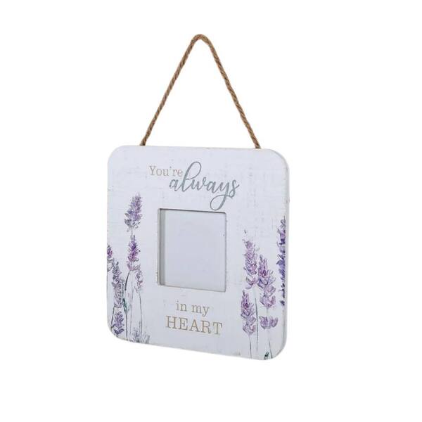 HOMZENE 8.98 in. x 8.98 in. Lavender Wall Picture Frame-You're always in my HEART