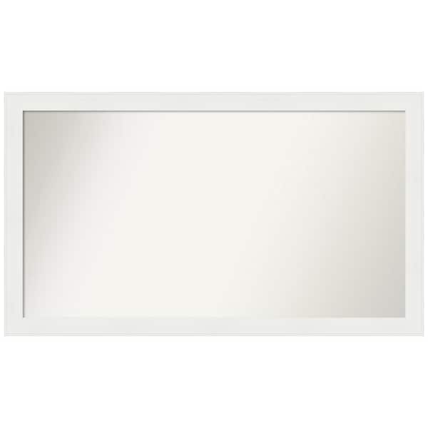 Amanti Art Vanity White Narrow 45.5 in. x 26.5 in. Custom Non-Beveled Recycled Polystyrene Framed Bathroom Vanity Wall Mirror