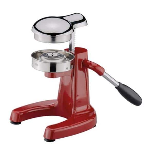 Compact Red Stainless Steel Lever Action Citrus Juicer