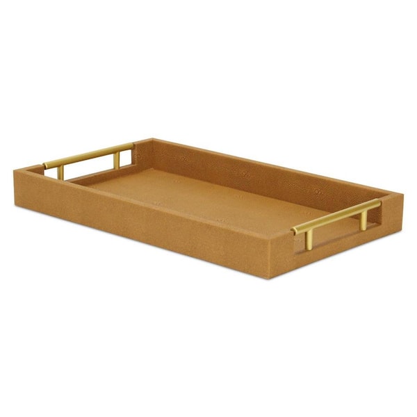 Brown Rectangle Wood 15.75 in. Decorative Serving Tray