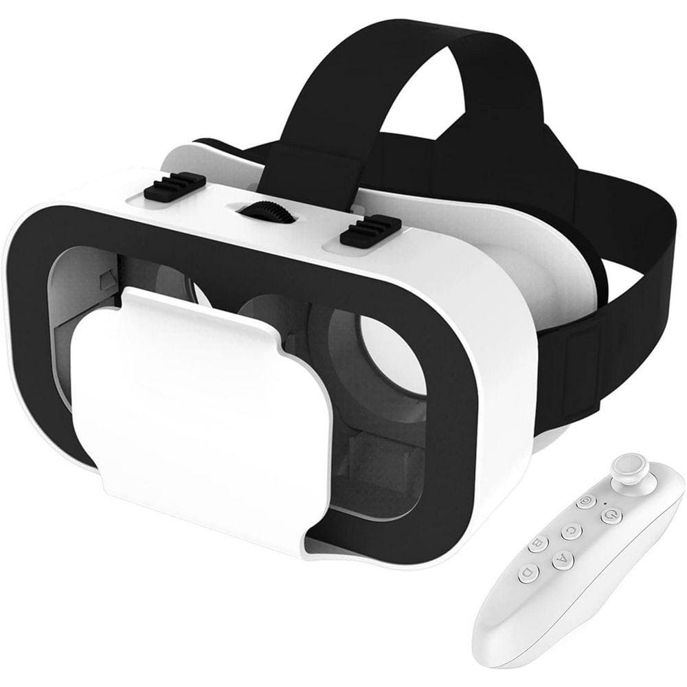 OBJLGEV 3D VR Glasses Virtual Reality Goggles for iPhone and Android Adjustable Headset with Controller for Movies TV and Games
