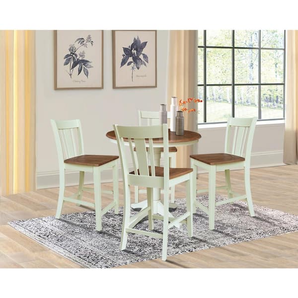 International Concepts Olivia Hickory/Shell 48 in. Oval Solid Wood Pedestal Base Dining Table Seats 4