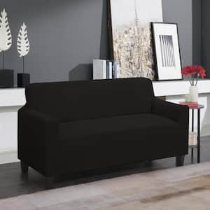 Black Microfiber Super Stretch Water Resistant Sofa Slipcover