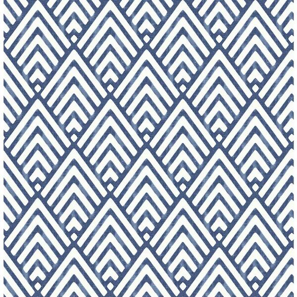 Brewster Vertex Indigo Diamond Geometric Paper Strippable Roll (Covers 56.4 sq. ft.)