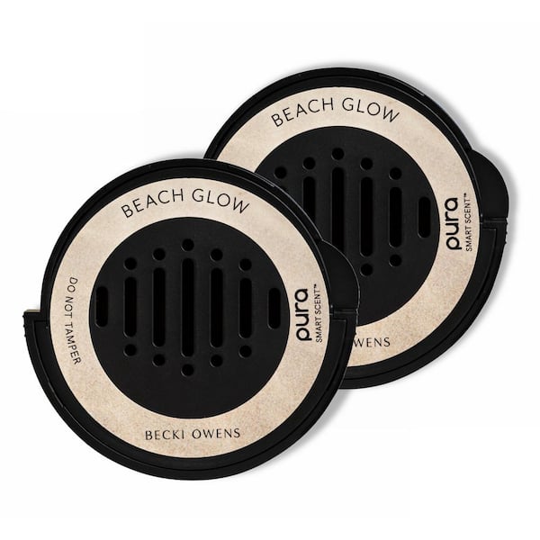 Pura Beach Glow by Becki Owens-Fragrance Refill in Dual Pack for Car Diffuser-up to 30-Days of Scent for Your Car Per Refill