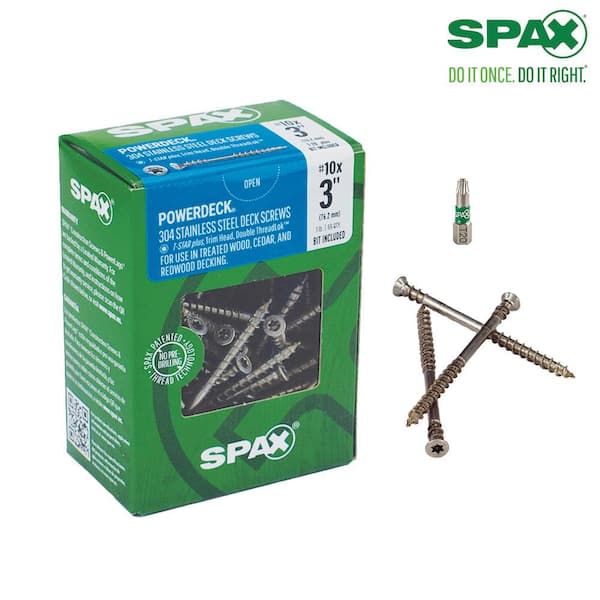 SPAX #10 x 3 in. Stainless Steel T-Star Plus Drive Trim Head Double Lok  Thread Screw (66-Box) 45705008402004 - The Home Depot