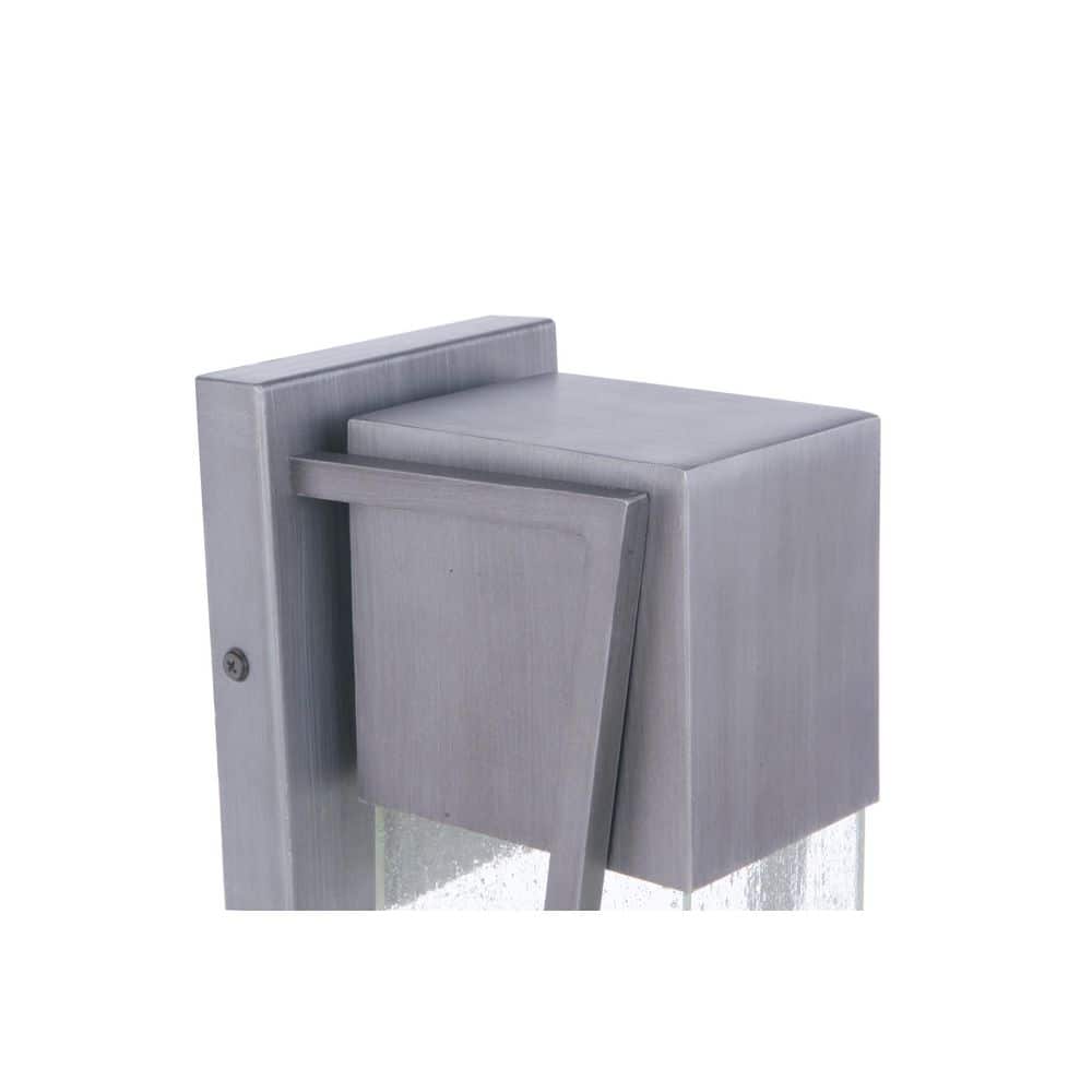 Brushed Titanium LED Outdoor Wall Lantern with Clear Seeded Glass