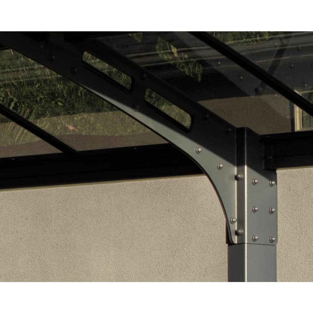 Arizona Breeze Gray Double Wing Carport with Solid Roof Panels
