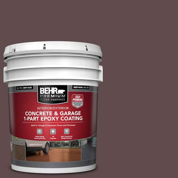 BEHR PREMIUM 5 gal. #PFC-05 Cafe Iruna Self-Priming 1-Part Epoxy Satin Interior/Exterior Concrete and Garage Floor Paint