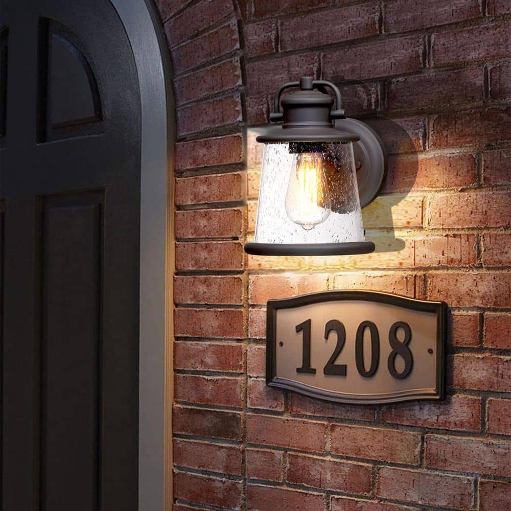 Hukoro Martin 1-Light Dark Bronze Outdoor Wall Lantern Sconce