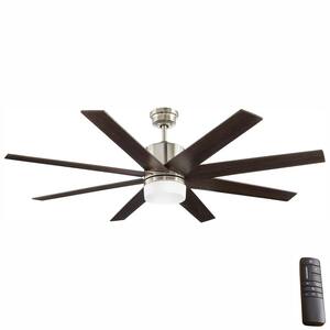 60 in. Indoor Zolman Pike Integrated LED DC Brushed Nickel Ceiling Fan with Light Kit and Remote Control