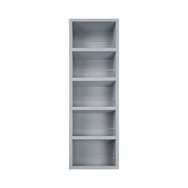 WG Wood Products 3.5 in. x 11 in. x 35 in. Malibu Primed Gray Wood Spice Rack