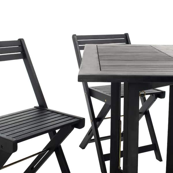 Black stowaway table online and chairs