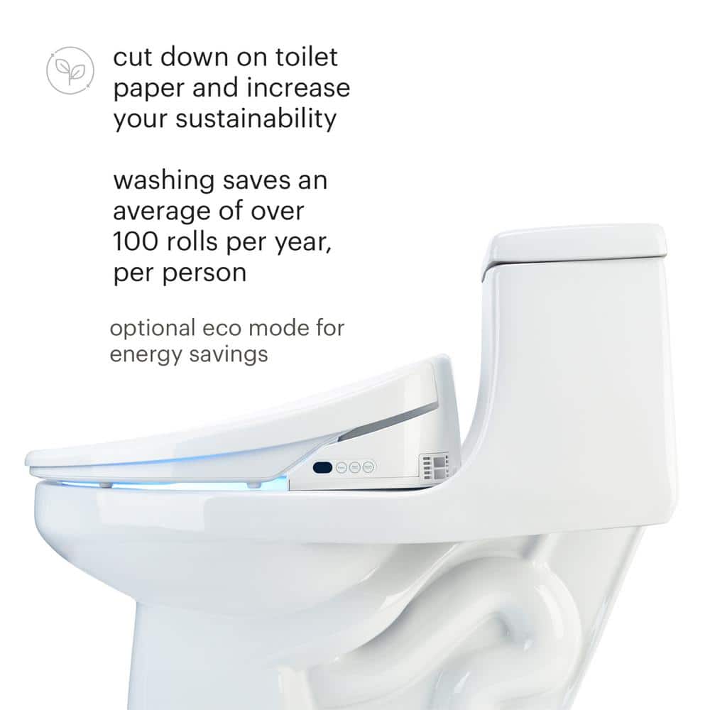 Brondell White Round Luxury Bidet Toilet Seat with Remote