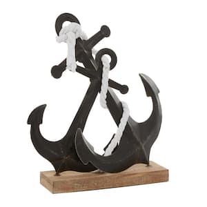 Black Metal Anchor Sculpture