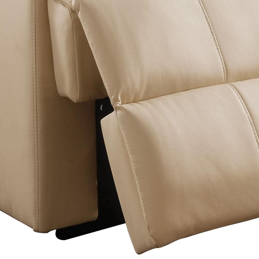 Luxurious Beige Faux Leather Massage Recliner with Power Lift