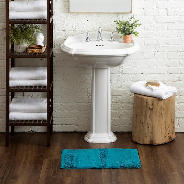 Composition Fiesta Teal 21 in. x 34 in. Cotton Bath Mat