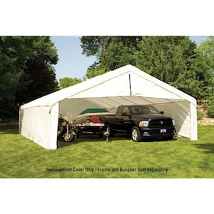 30 ft. W x 40 ft. D Ultra Max Fixed-Leg Canopy with White Waterproof, Fire-Rated Replacement Cover for 2-3/8 in. Frame