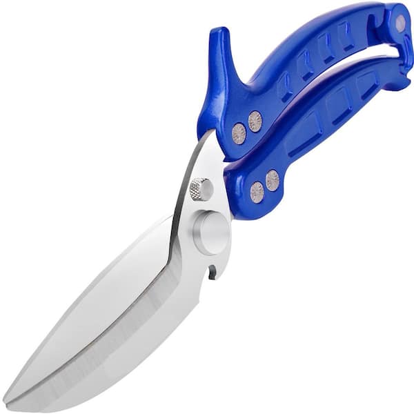 10.2 in. Blue Heavy-Duty Stainless-Steel Poultry Kitchen Shear for Chicken Turkey Seafood Meat, Dishwasher Safe