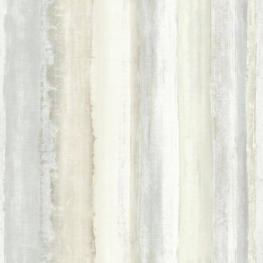 Tan Watercolor Stripe Peel and Stick Vinyl Wallpaper