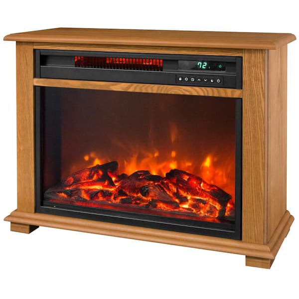 Lifesmart 28.5 in. Portable Fireplace Heater with Decorative Mantel Trim