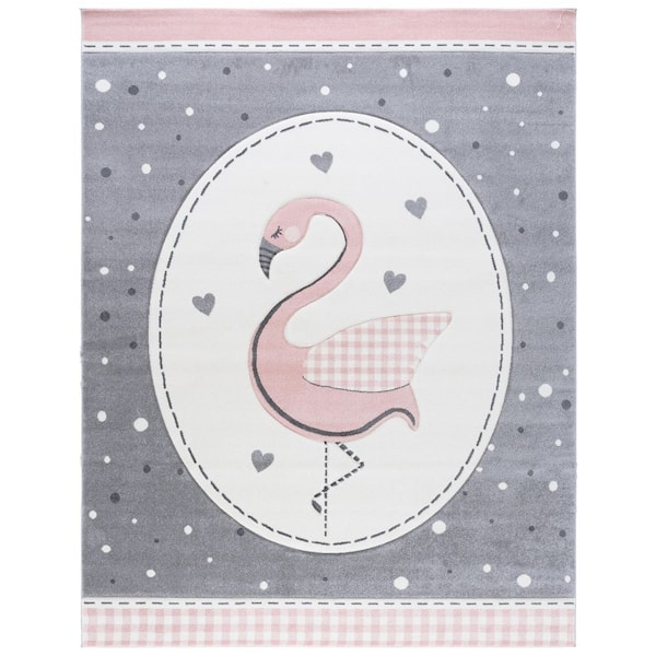 Carousel Kids 8 ft. x 10 ft. Pink/Ivory Novelty Area Rug