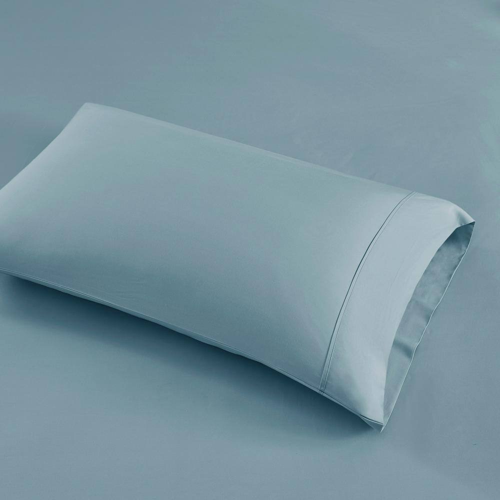 California King Blue Cotton Blend Cooling Sheet Set