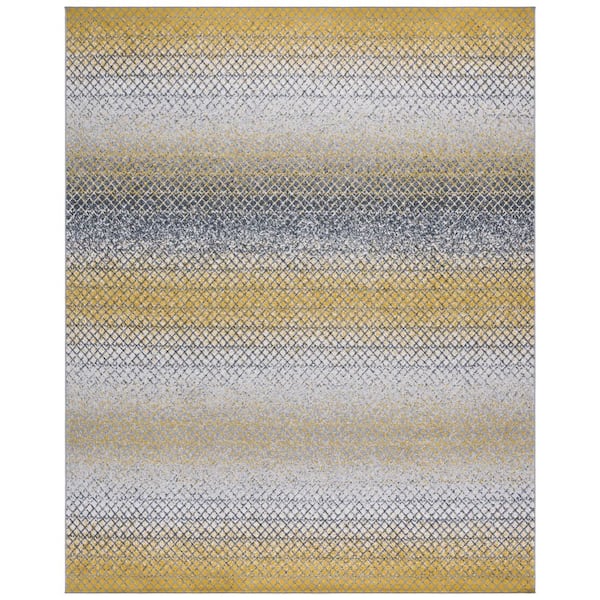 Odyssey 9 ft. x 12 ft. Gold/Gray Striped Gradient Area Rug