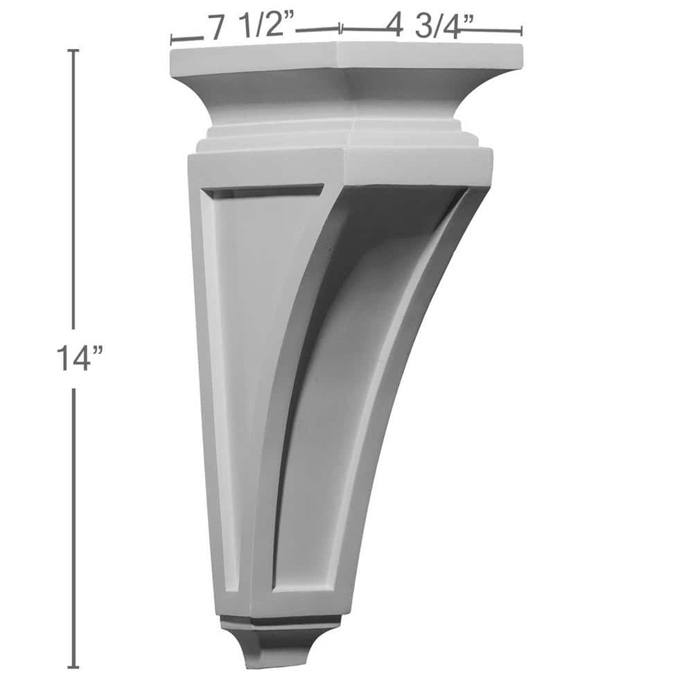 Gray Urethane Decorative 14-Inch Corbel