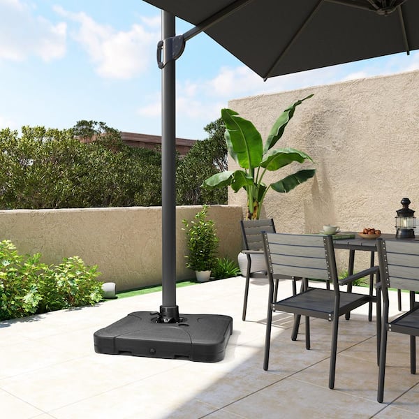 fiberbuilt black patio umbrella base Casafield Fillable to 180 lbs. Weighted Stand with Wheels for Outdoor / Lawn or Pool Deck Umbrellas up to 12 FT marine grade solution dyed acrylic canopy) that work beautifully in backyard patios and condominium pools 9ft Oct Market Umbrella Tilt