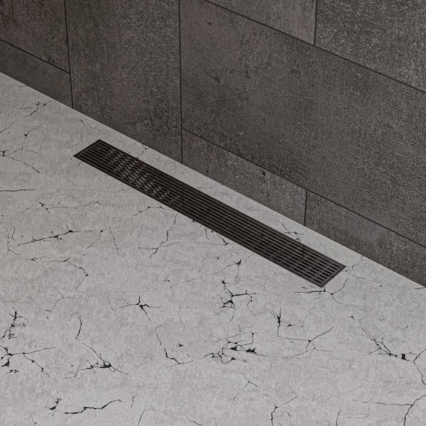 Alfi Brand ABLD59B-BSS 59 Brushed Stainless Steel Linear Shower Drain with Solid Cover