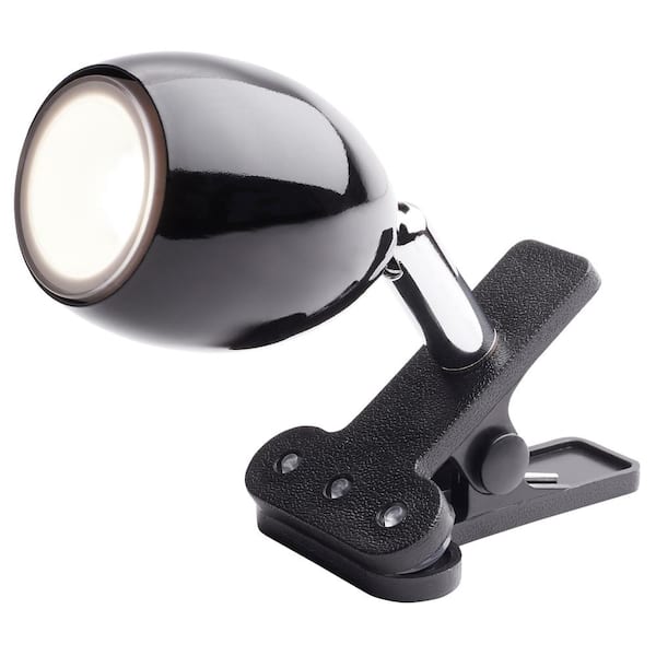 Newhouse Lighting 5 in. Joe 2W Black LED Mini Clamp Lamp For Reading Spotlight Perfect For The Office, Study & Bedroom