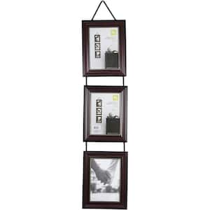 KG Lucy 3-5 in. x 7 in. Brown w Gold Beading Vertical Picture Frame Set