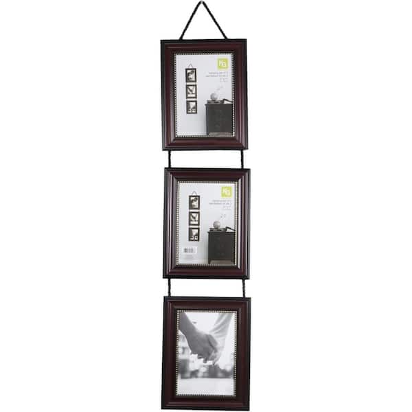 KG Lucy 3-5 in. x 7 in. Brown w Gold Beading Vertical Picture Frame Set