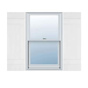 14 in. W x 46 in. H TailorMade Four Board Joined (2 Batten), Board-n-Batten Shutters - Bright White