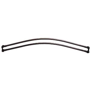 60 in. Stainless Steel Curved Double Shower Rod in Oil Rubbed Bronze